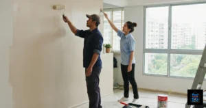 A Fast Repair SG image featuring a male and a female painter painting a wall.